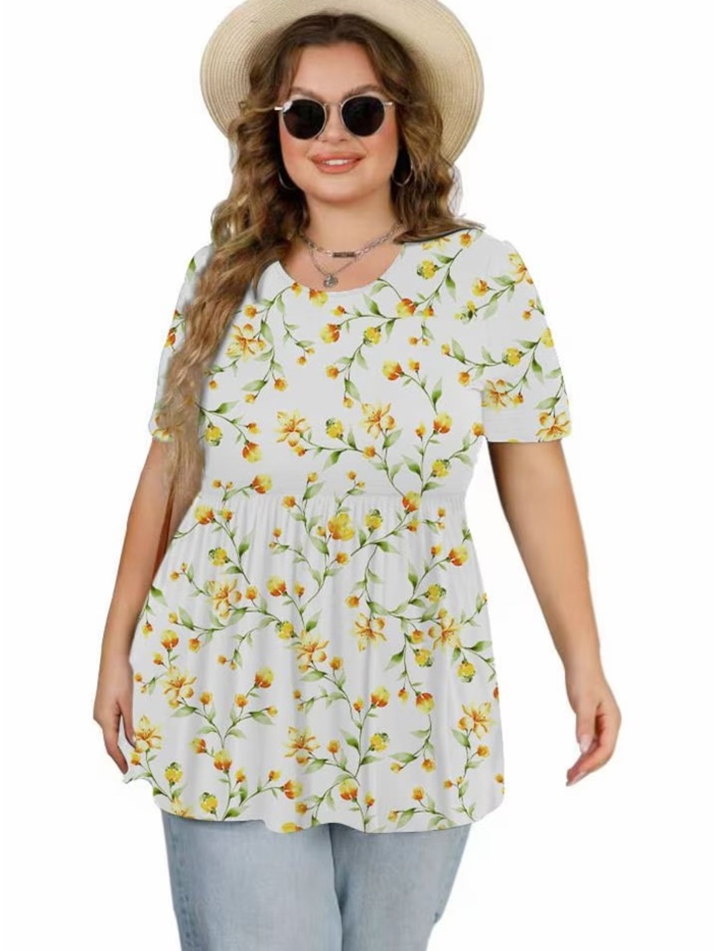Plus Size Floral Babydoll Top 4X